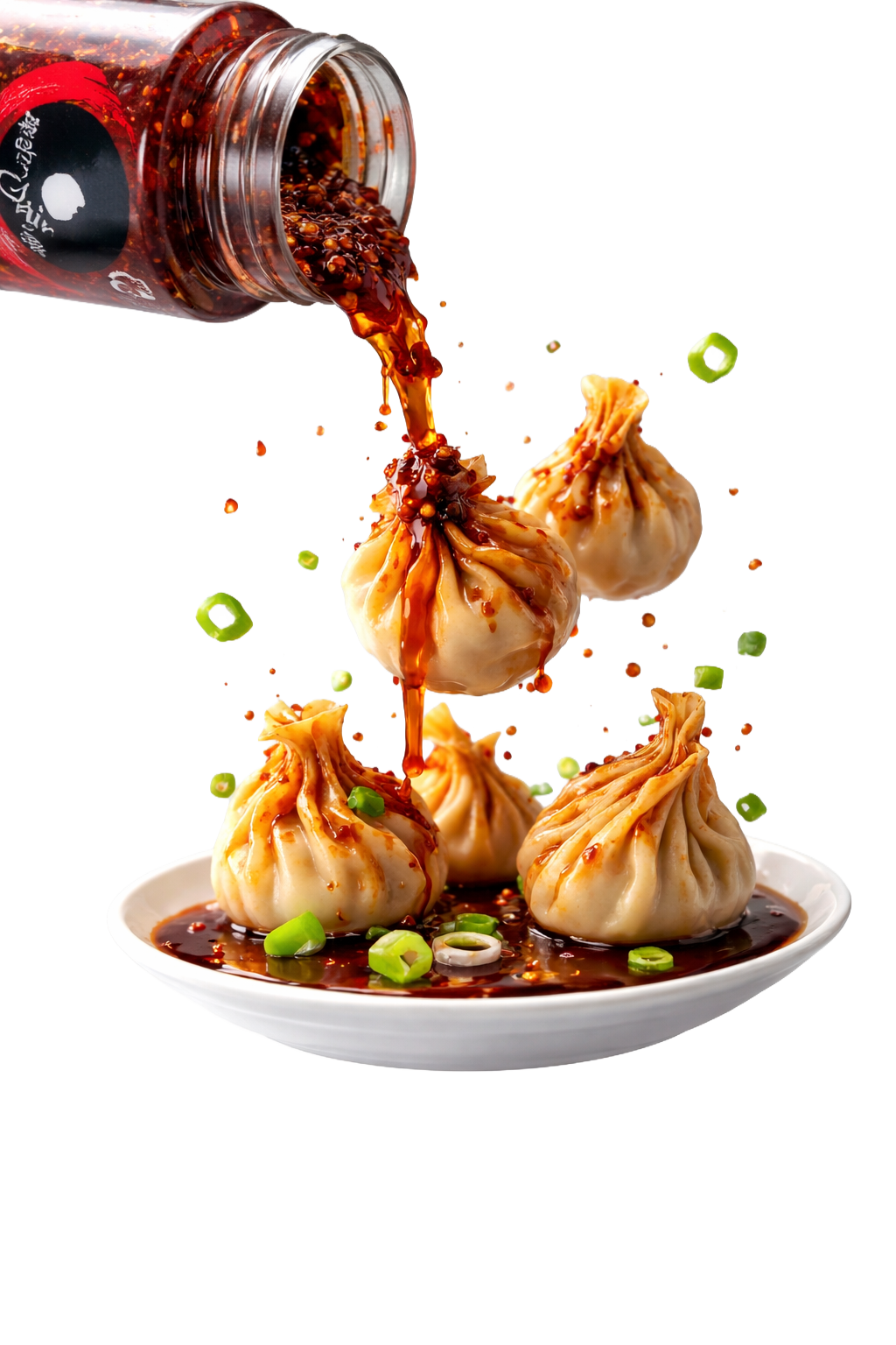 Momos with chili oil