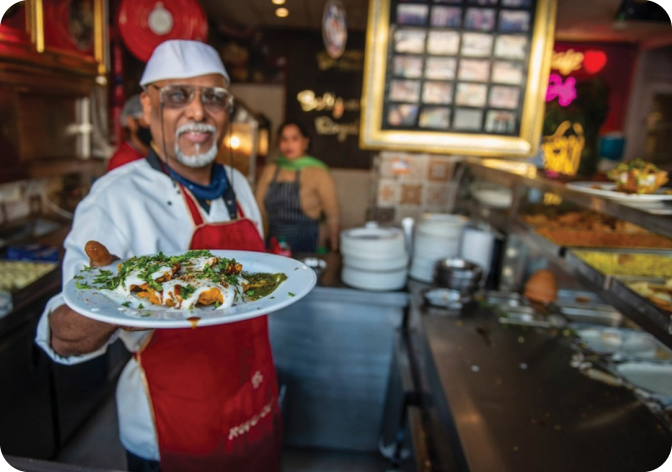 Chef presenting a dish
