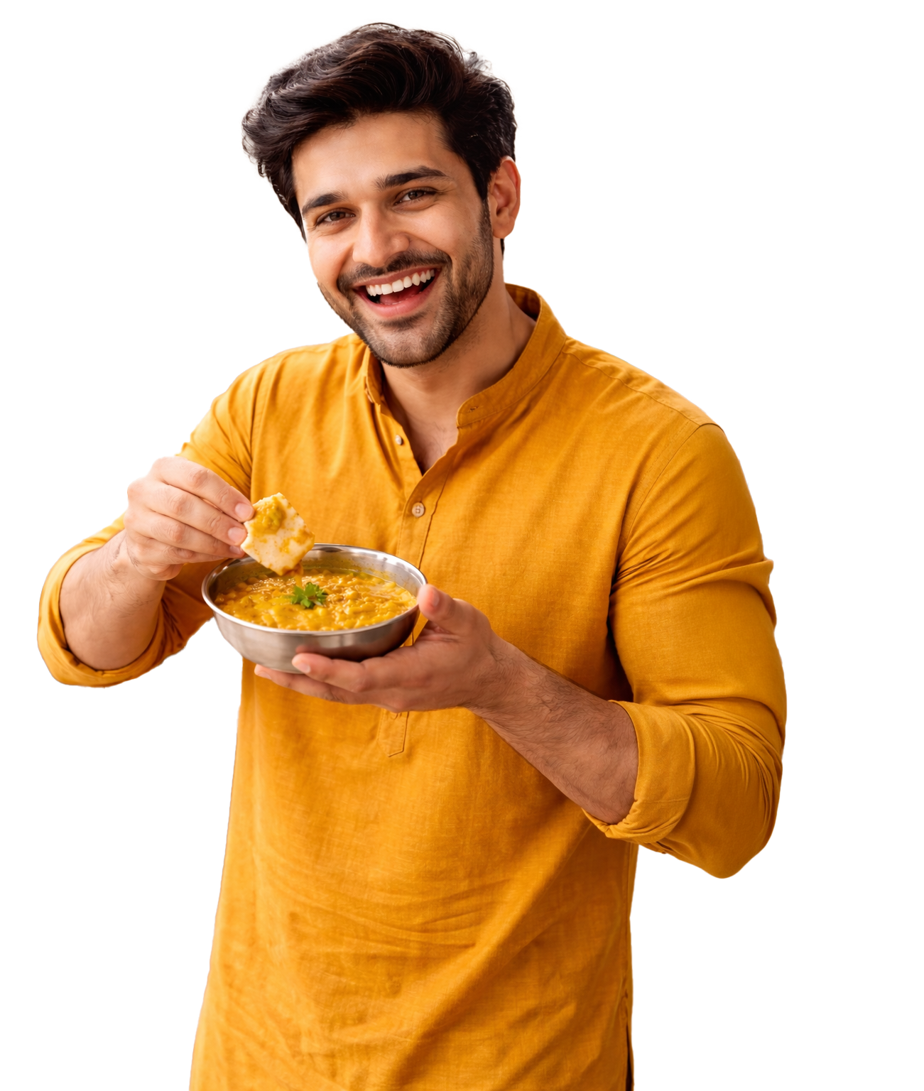 Consumer enjoying Tata Sampann meal