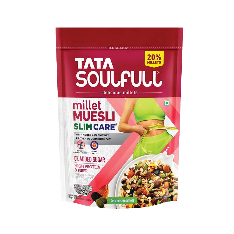 Tata Soulfull Millet Muesli Slim Care packaging