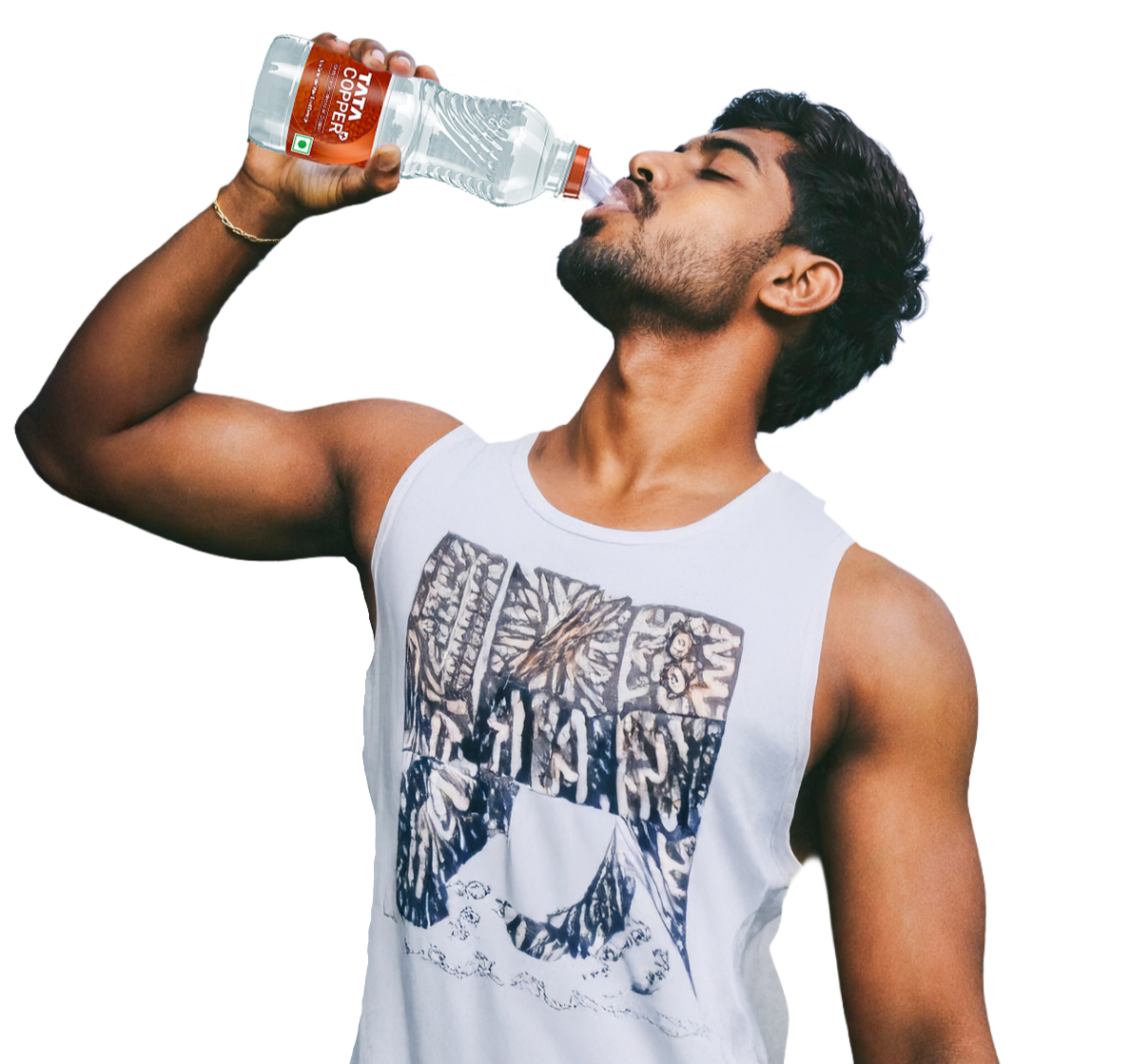 Man drinking Tata Copper+