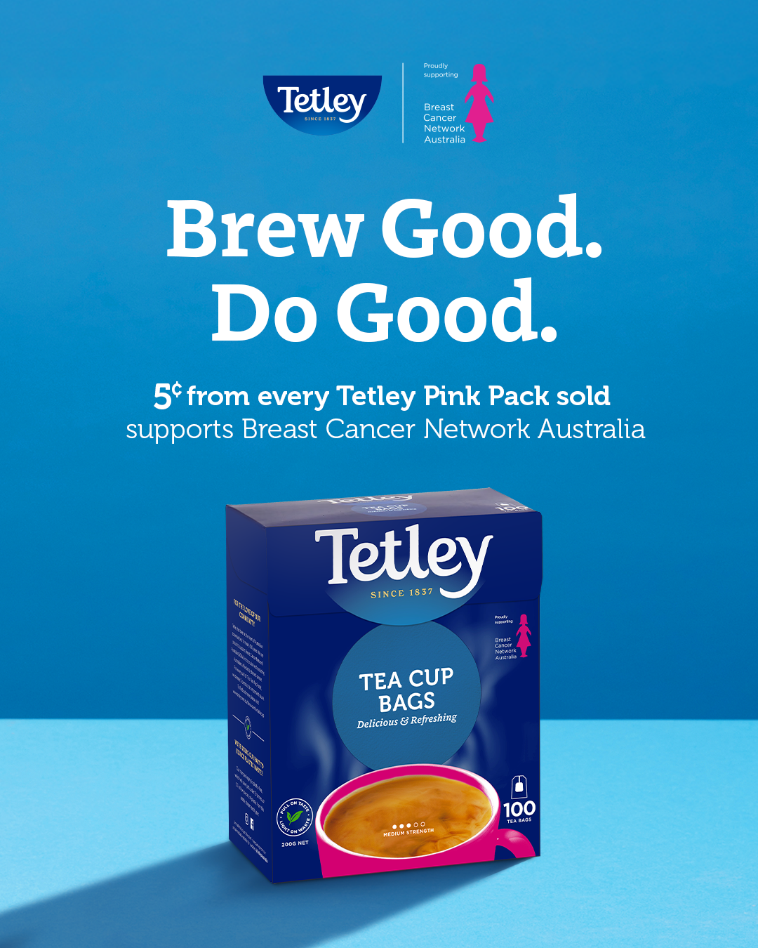 Brew Good. Do Good. Tetley Pink Pack