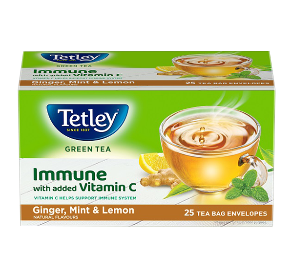 Tetley India Immune ginger mint lemon